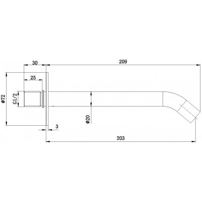 Излив Allen Brau Priority 5.31B18-MG 209мм брашированный графит