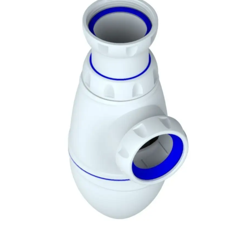 Сифон Unicorn B120 для кухонной мойки, литой выпуск 1 1/2" (&Oslash;40), чашка нержавейка, гибкий отвод &Oslash;40&times;&Oslash;40/50
