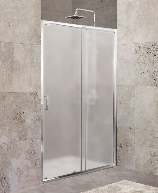 Душевая дверь 1000-1150х1900мм Belbagno UNIQUE-BF-1-100/115-C-Cr, профиль хром, стекло рифленое (Punto)