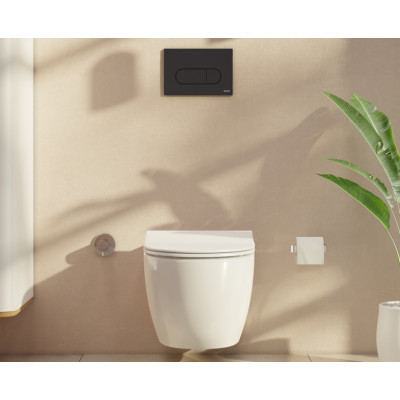 Панель смыва Vitra Root Round, черная матовая