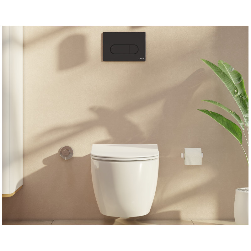 Панель смыва Vitra Root Round, черная матовая
