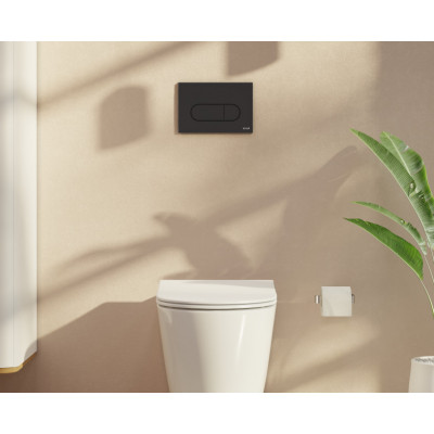 Панель смыва Vitra Root Round, черная матовая