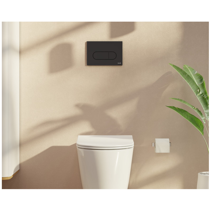 Панель смыва Vitra Root Round, черная матовая
