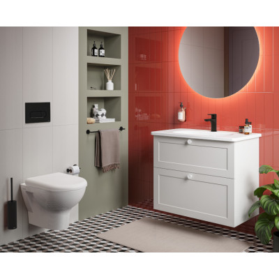 Панель смыва Vitra Root Round, черная матовая