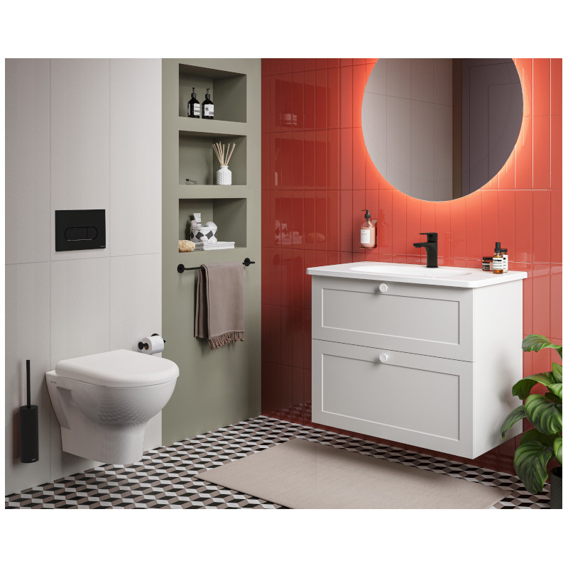 Панель смыва Vitra Root Round, черная матовая
