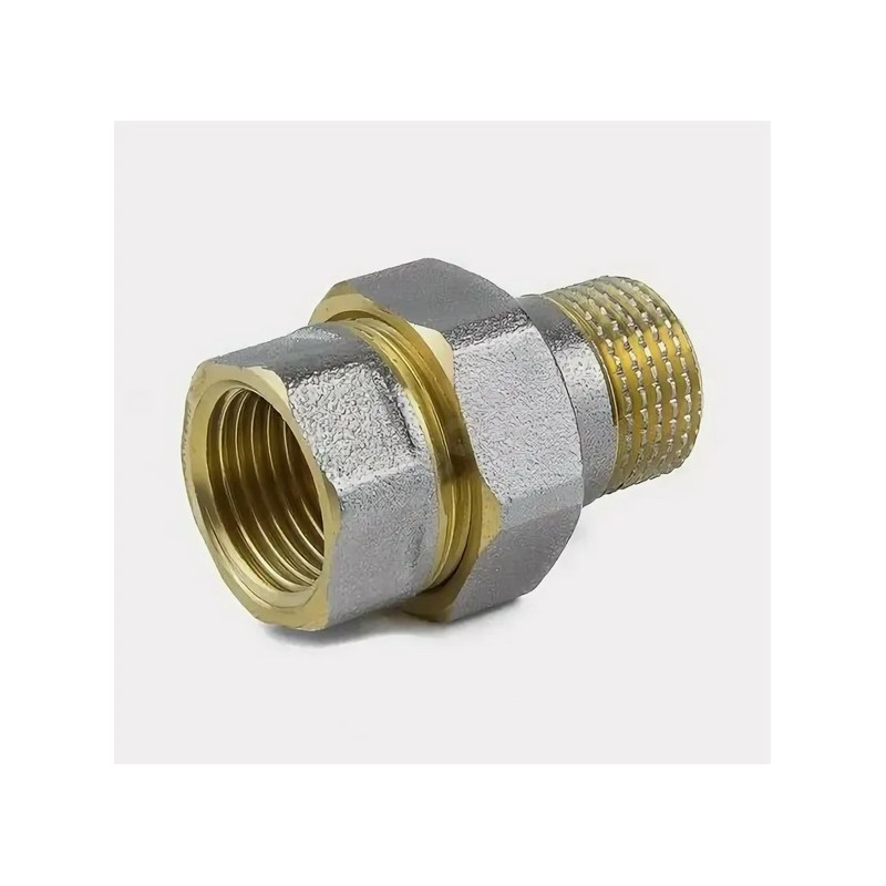 Соединитель латунь никель американка Ду 40 (1 1/2") прямой ВР/НР 9013 ГОСТ 32585-2013 Aquasfera 9013-05