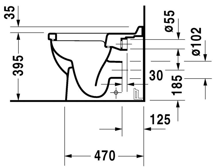 Приставной унитаз Starck 3, Duravit