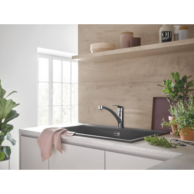 Смеситель однорычажный для мойки Grohe Eurosmart, низкий излив, хром
