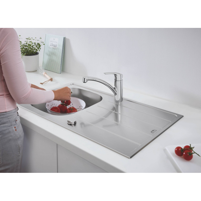 Смеситель однорычажный для мойки Grohe Eurosmart, низкий излив, хром