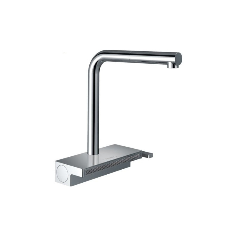 Смеситель для кухни Hansgrohe Aquno Select M81250мм, 2 режима, выдвижной Г-излив, душевой поток, хром