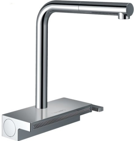 Смеситель для кухни Hansgrohe Aquno Select M81250мм, 2 режима, выдвижной Г-излив, душевой поток, хром