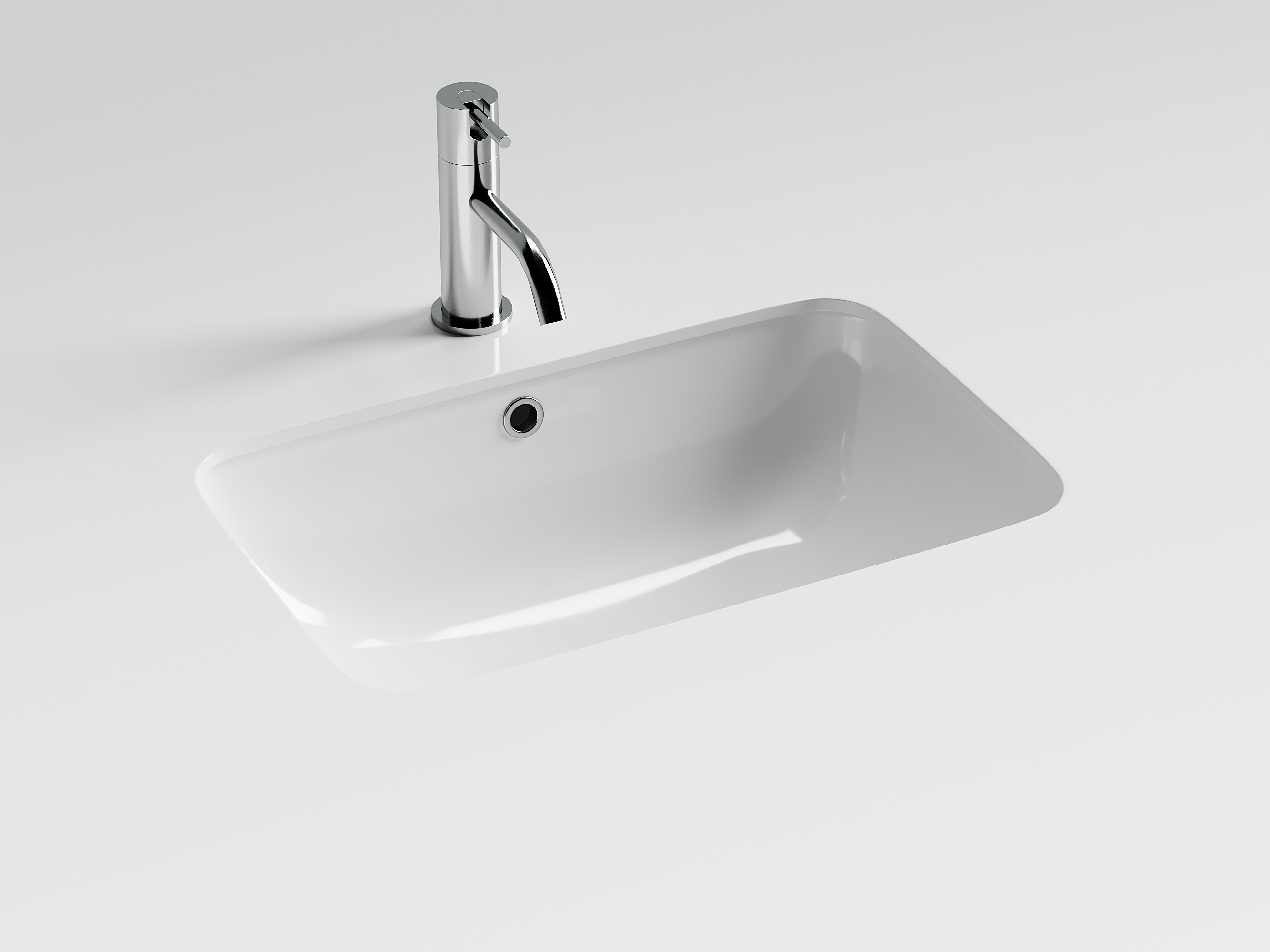 Раковина встраиваемая снизу под столешницу Ceramica Nova Element 540x360x190, с отверстием слива - перелива