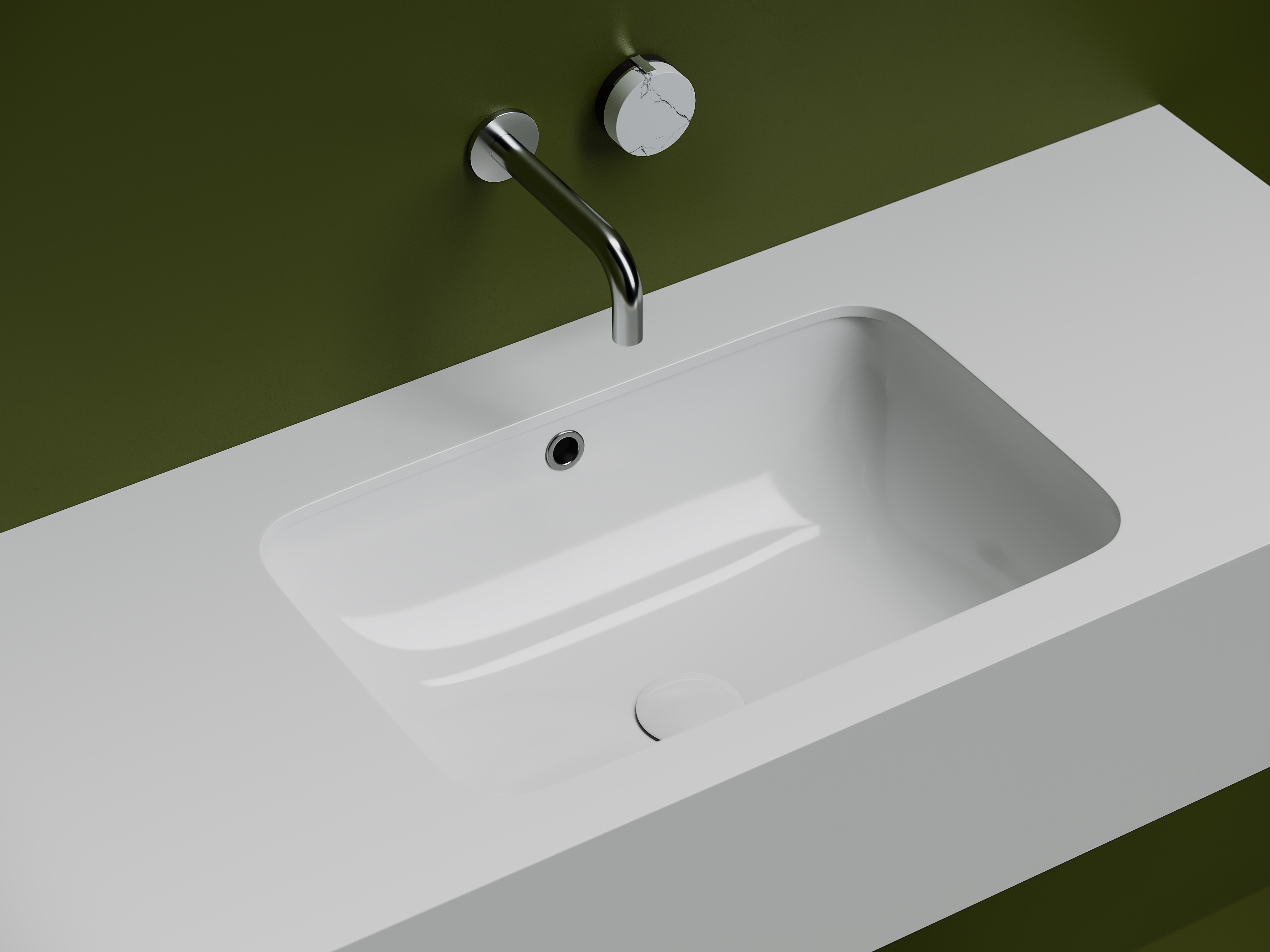 Раковина встраиваемая снизу под столешницу Ceramica Nova Element 540x360x190, с отверстием слива - перелива