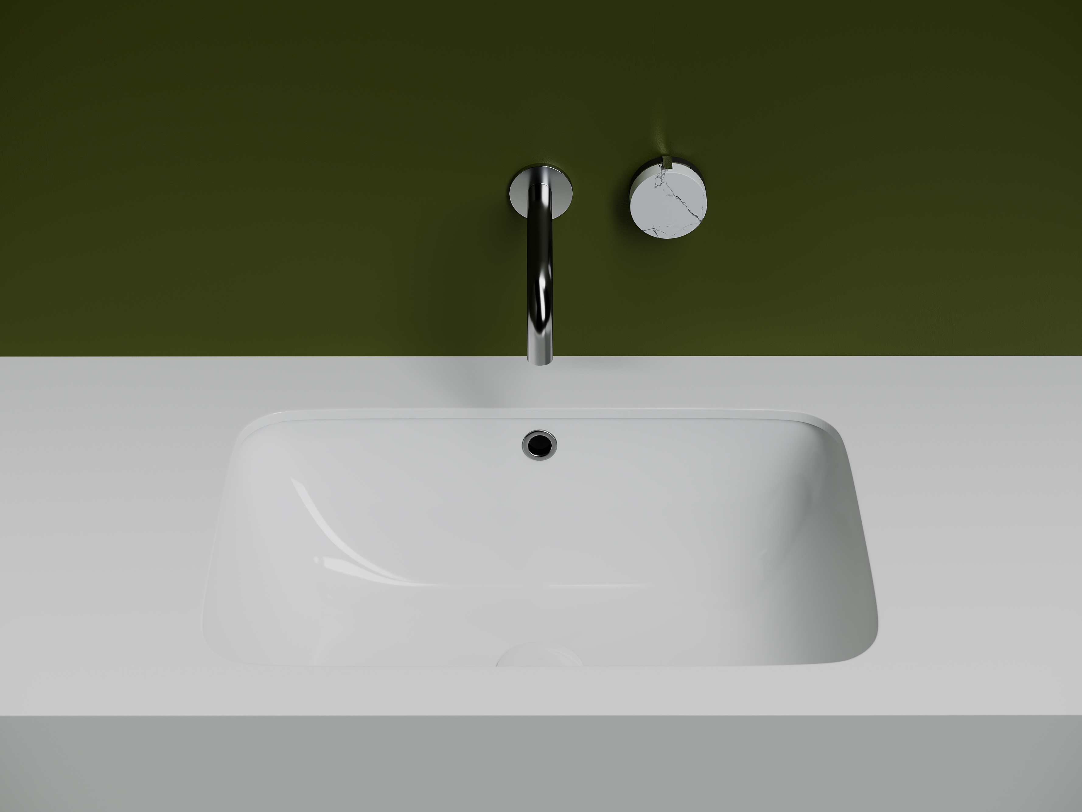 Раковина встраиваемая снизу под столешницу Ceramica Nova Element 540x360x190, с отверстием слива - перелива