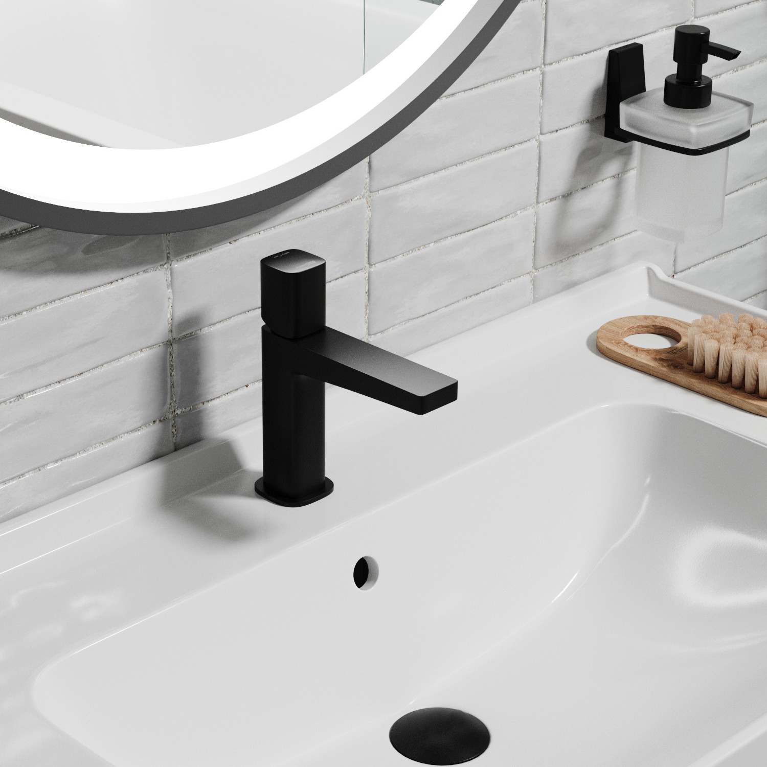Смеситель для раковины WasserKRAFT Nuthe 9103 черный матовый