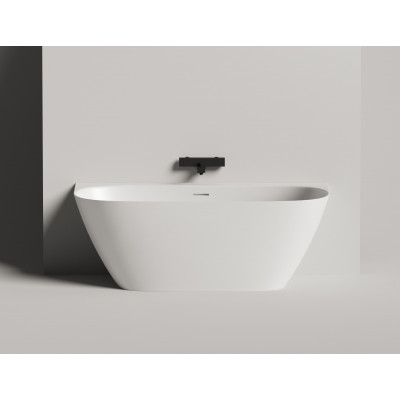 Пристенная ванна Salini SOFIA WALL 160x80 S-Sense, глянцевая белая, донный клапан без логотипа