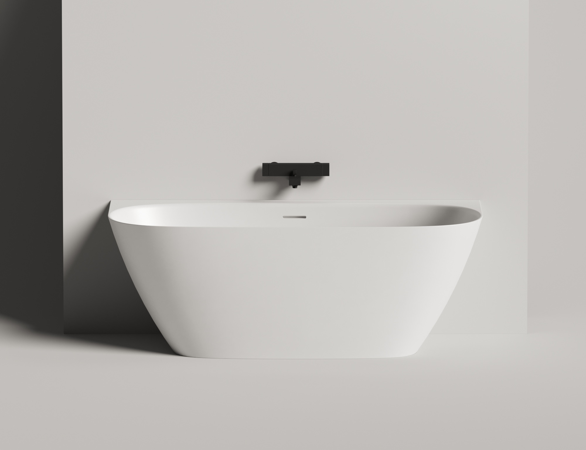 Пристенная ванна Salini SOFIA WALL 160x80 S-Sense, глянцевая белая, донный клапан без логотипа