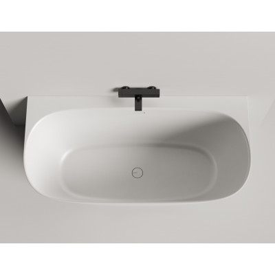 Пристенная ванна Salini SOFIA WALL 160x80 S-Sense, глянцевая белая, донный клапан без логотипа