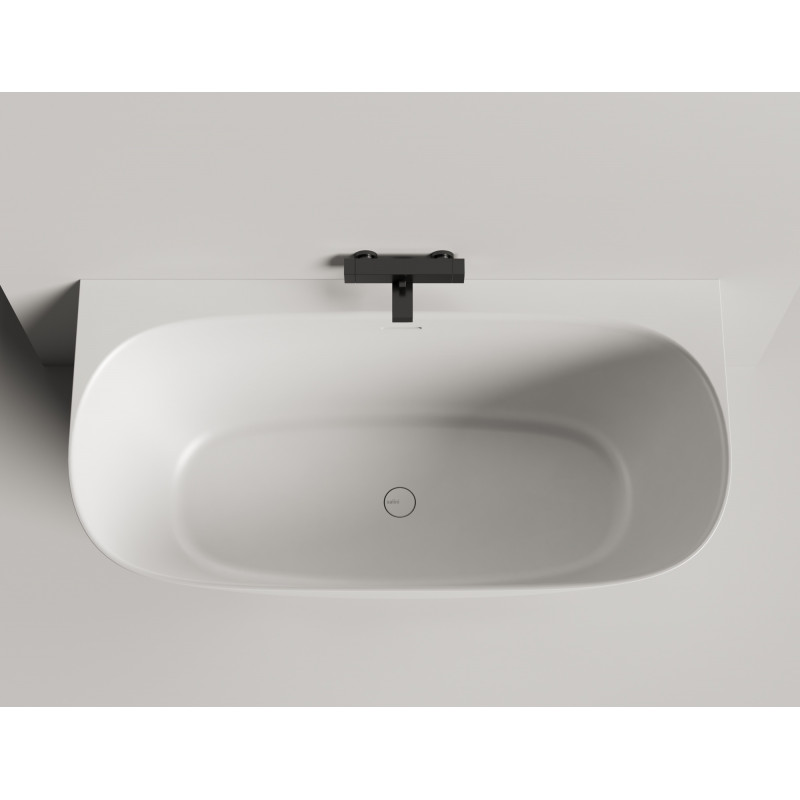 Пристенная ванна Salini SOFIA WALL 160x80 S-Sense, глянцевая белая, донный клапан без логотипа