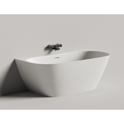 Пристенная ванна Salini SOFIA WALL 160x80 S-Sense, глянцевая белая, донный клапан без логотипа