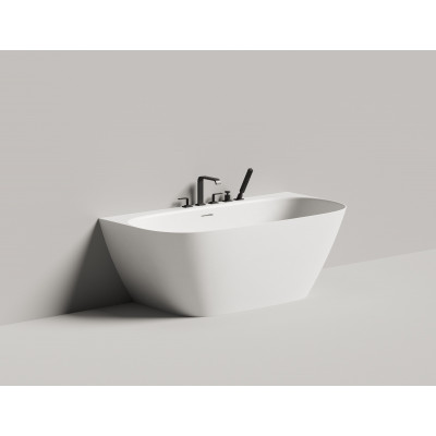 Пристенная ванна Salini SOFIA WALL 160x80 S-Sense, глянцевая белая, донный клапан без логотипа