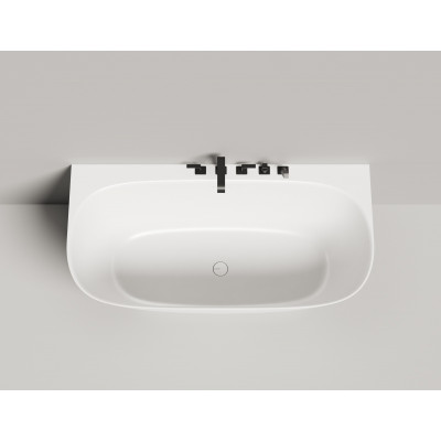 Пристенная ванна Salini SOFIA WALL 160x80 S-Sense, глянцевая белая, донный клапан без логотипа