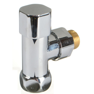 кран для полотенцесушителя угловой 1/2"*3/4" с ручной регулировкой (квадратная ручка) TeRma 33681