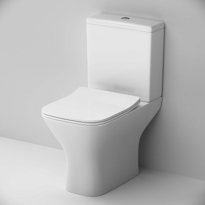 Унитаз напольный Gem безободковый с сиденьем микролифт, белый  AM.PM C908601SC