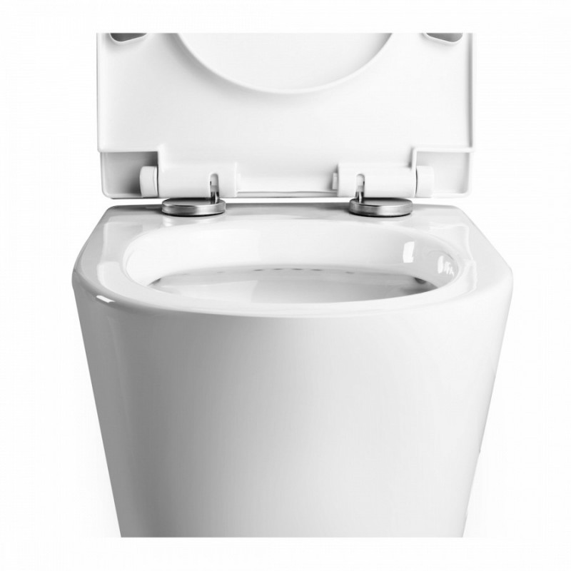 Комплект Унитаз подвесной Qwelle + Инсталляция Geberit Duofix Delta 458.163.21.1 с кнопкой смыва, хром