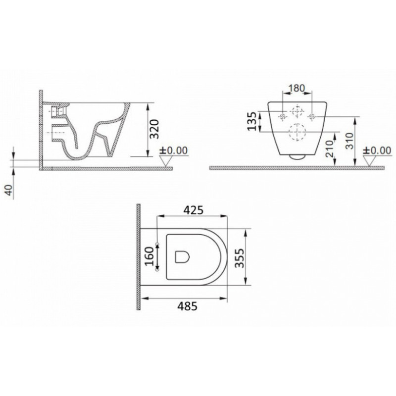Комплект Унитаз подвесной Qwelle + Инсталляция Geberit Duofix Delta 458.163.21.1 с кнопкой смыва, хром