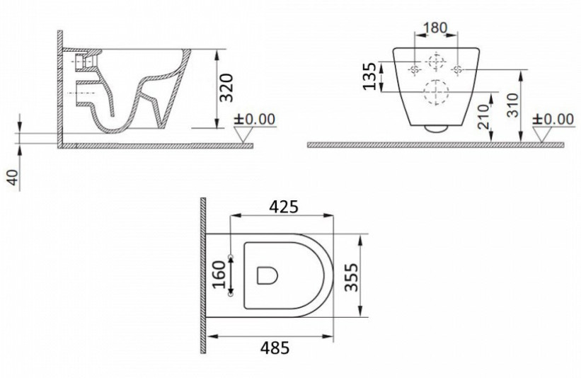 Комплект Унитаз подвесной Qwelle + Инсталляция Geberit Duofix Delta 458.163.21.1 с кнопкой смыва, хром