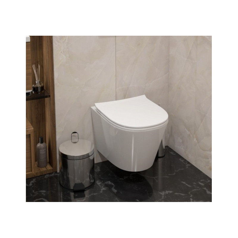 Комплект Унитаз подвесной Qwelle + Инсталляция Geberit Duofix Delta 458.163.21.1 с кнопкой смыва, хром