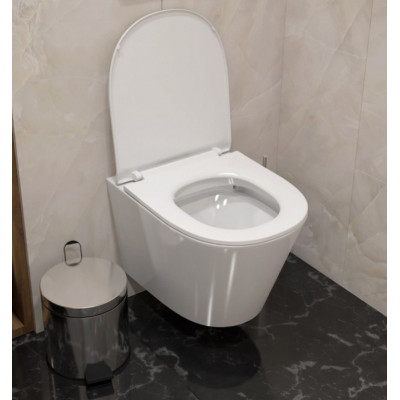 Комплект Унитаз подвесной Qwelle + Инсталляция Geberit Duofix Delta 458.163.21.1 с кнопкой смыва, хром