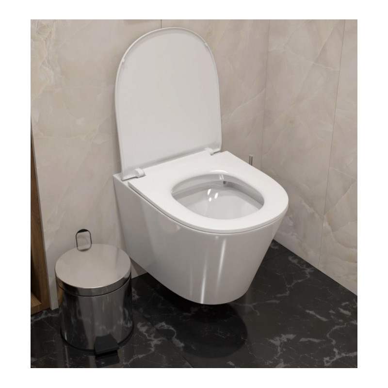 Комплект Унитаз подвесной Qwelle + Инсталляция Geberit Duofix Delta 458.163.21.1 с кнопкой смыва, хром