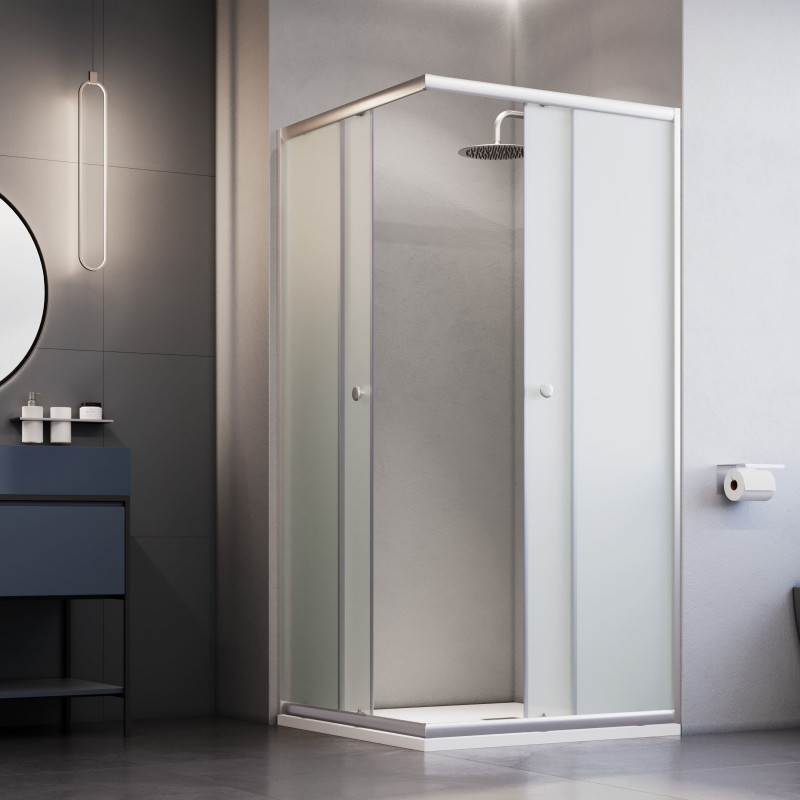 Душевой уголок 90x90x185см RGW TN-206-J, стекло матовое, профиль хром