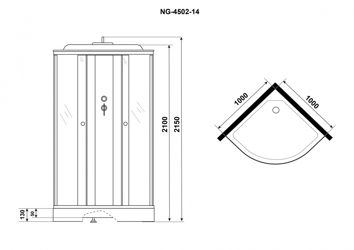 Душевая кабина 90x90х215см NG-4501, Niagara