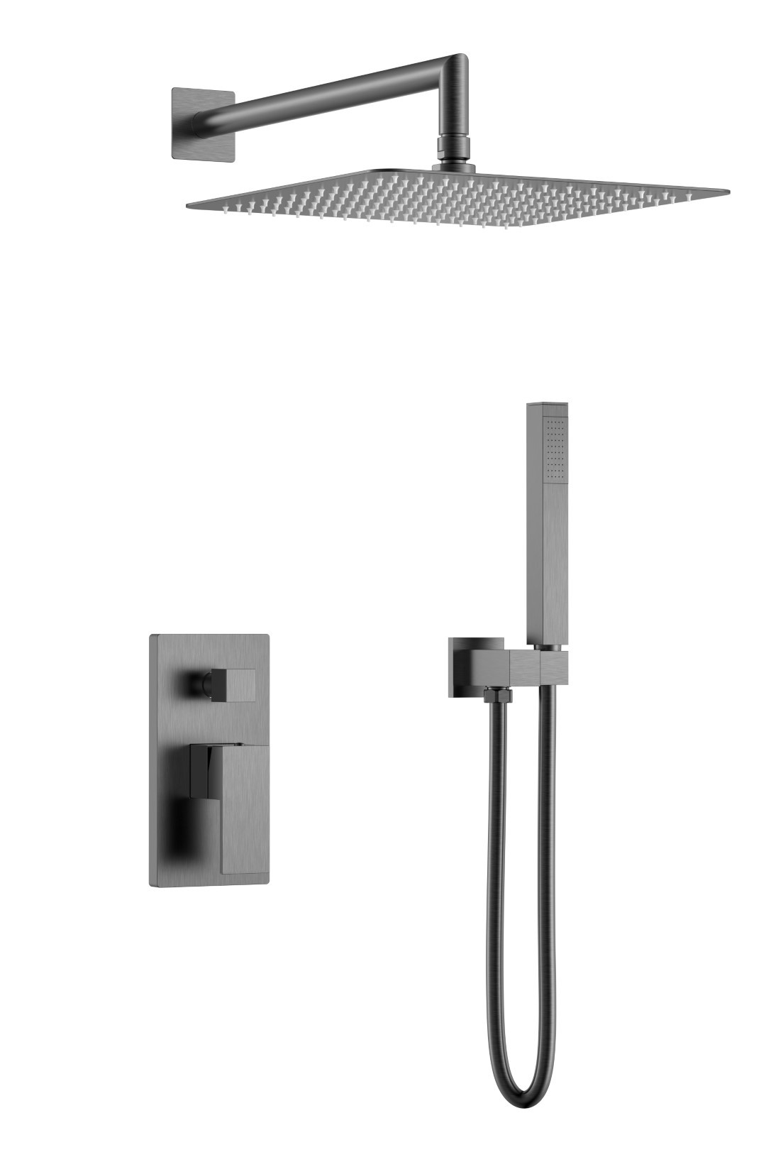 Смеситель встроенный для душа Boheme QUBIC Gun Metal