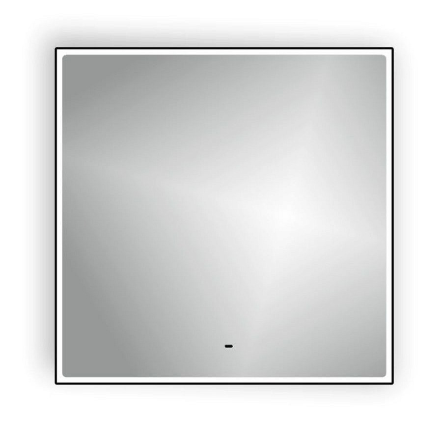 Зеркало настенное с LED подсветкой QuWelle Halo Black frame 80x80 с ИК включателем