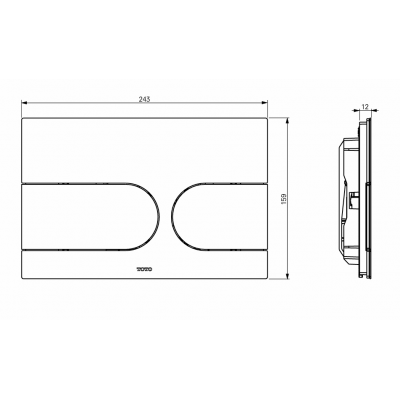 Смывная клавиша для инсталляции унитаза TOTO WASHLET, нержавеющая сталь, матовый хром