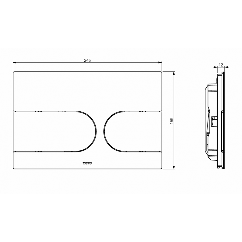 Смывная клавиша для инсталляции унитаза TOTO WASHLET, нержавеющая сталь, матовый хром