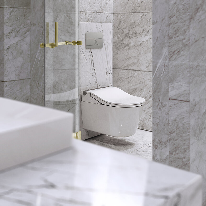Крышка-биде TOTO WASHLET® RW с хромированной отделкой, с пультом ДУ