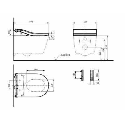 Крышка-биде TOTO WASHLET® RW с хромированной отделкой, с пультом ДУ