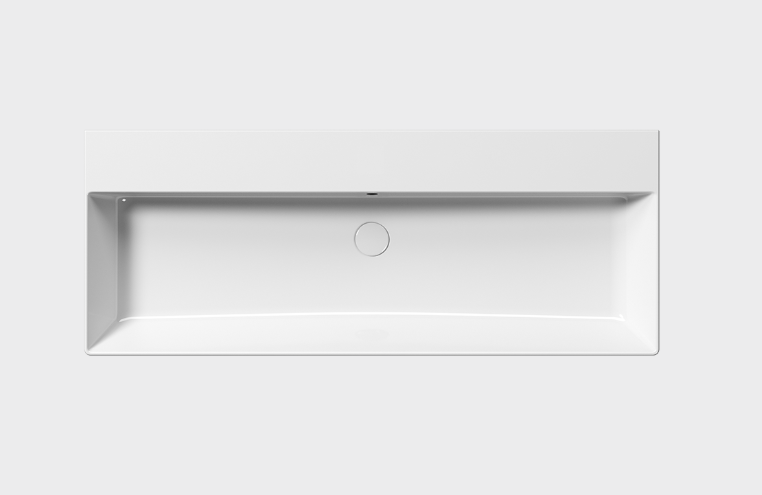 Раковина GSI Kube X 120x47см White glossy, без отверстия под смеситель, навесная, накладная, белая