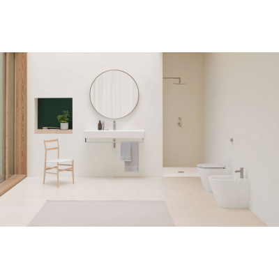 Раковина GSI Kube X 120x47см White glossy, без отверстия под смеситель, навесная, накладная, белая