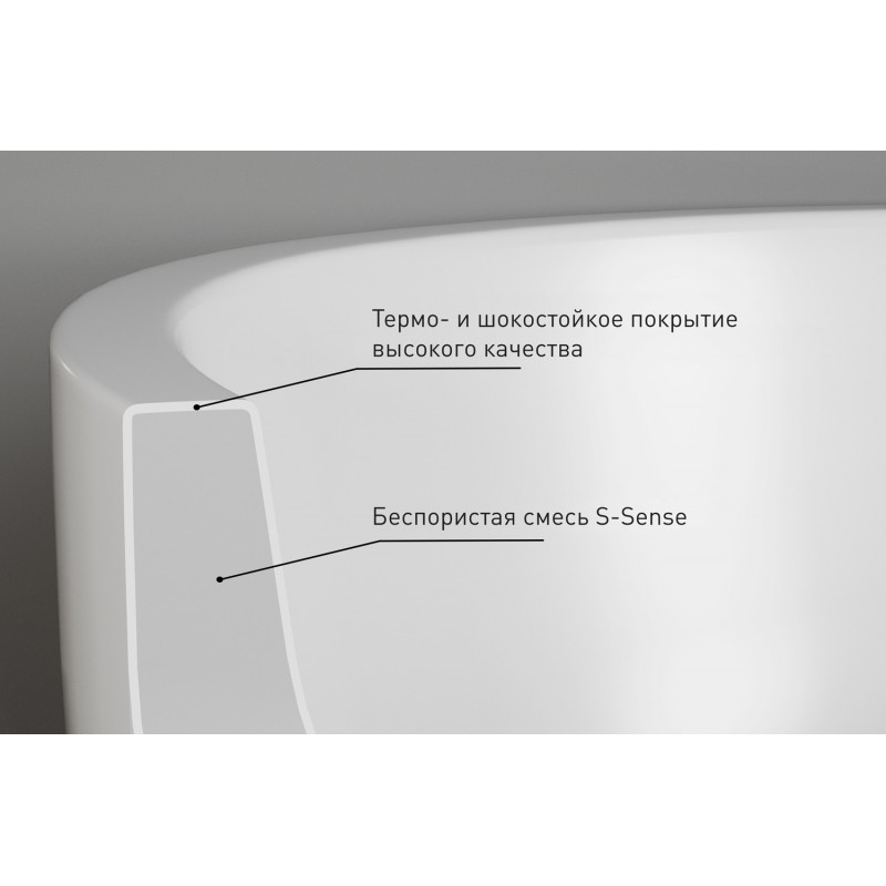 Отдельностоящая ванна Salini SOFIA 165x75 S-Sense (Sapirit), глянцевая, белая, 102511G