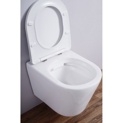 Унитаз подвесной безободковый с микролифтом, Esbano, CLAVEL (White)