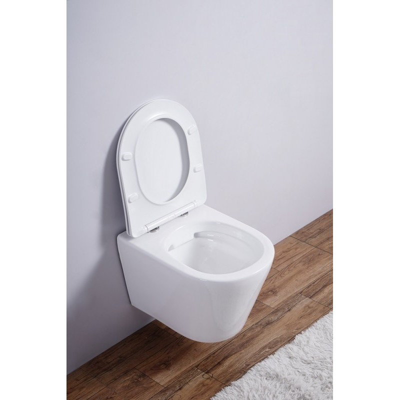 Унитаз подвесной безободковый с микролифтом, Esbano, CLAVEL (White)