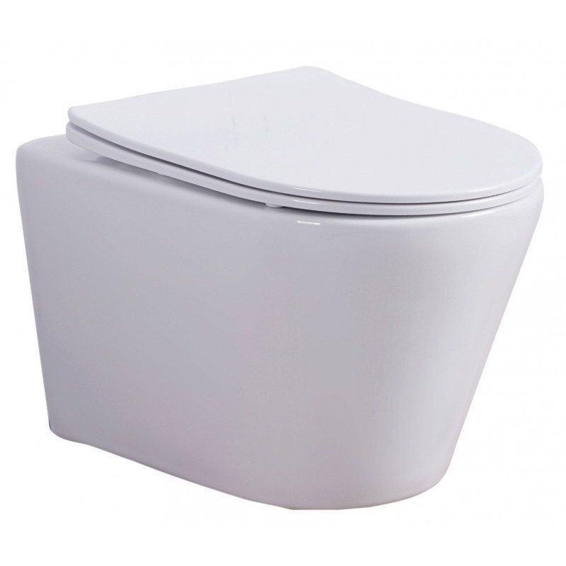 Унитаз подвесной безободковый с микролифтом, Esbano, CLAVEL (White)