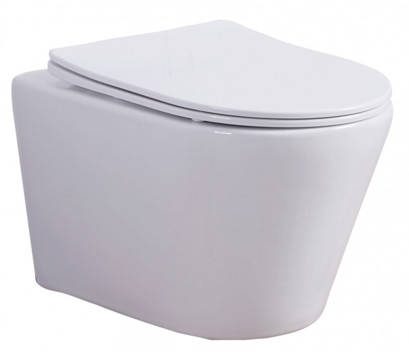Унитаз подвесной безободковый с микролифтом, Esbano, CLAVEL (White)