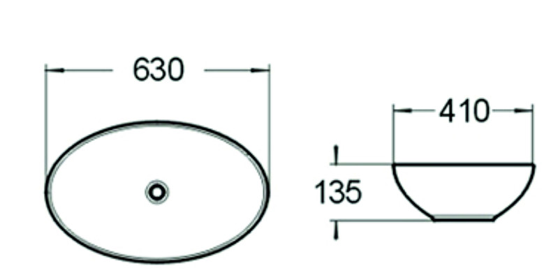 Накладная раковина белая 63х41x13.5см SantiLine SL-1019